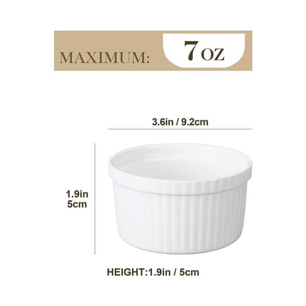 MALACASA Ramekin 12Piece 3.5" Porcelain Mini Ramekins Dishes Bed